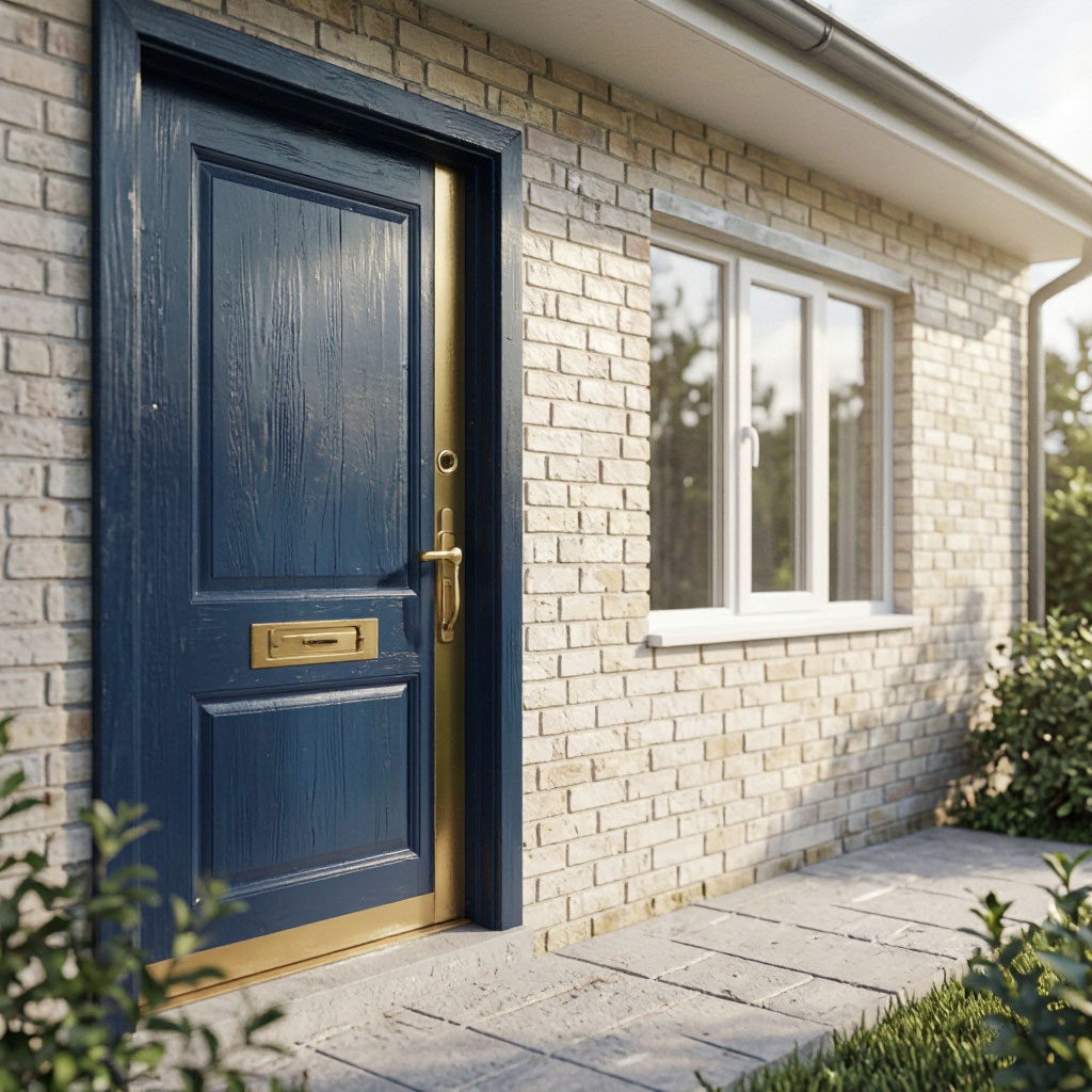 Home exterior door and window detailing after a repair visit